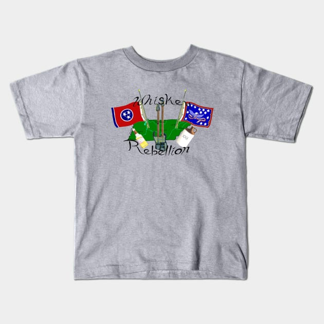 Whiskey Rebellion Kids T-Shirt by AJ Leibengeist